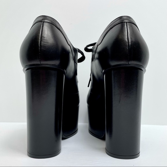 Gucci Black Leather Platform Oxford Shoes 591034 - Picture 4 of 16